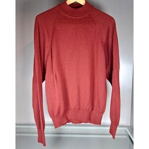 Vintage Virany Mock Neck Sweater Large Burgundy Red Wool Blend Hungary Mens L